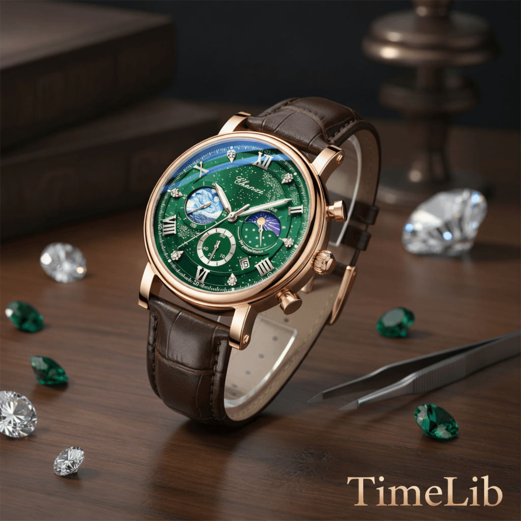 Luxury watch placed in a clean, modern setting