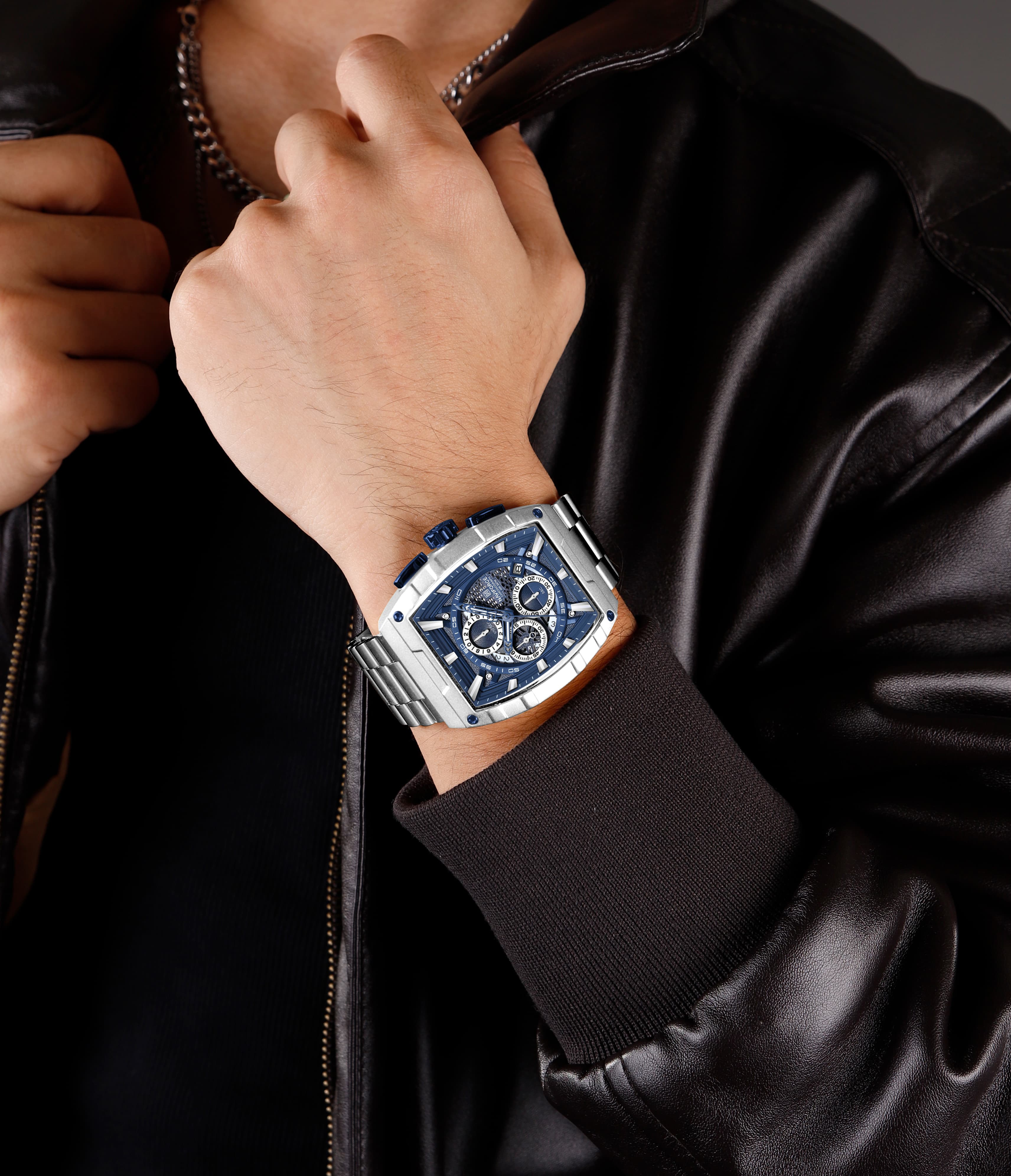 Model wearing TimeLib watch